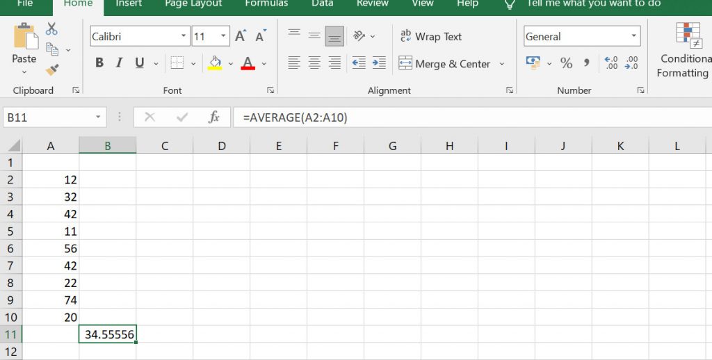 Common excel functions